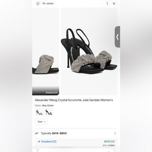 Alexander Wang Crystal Scrunchie Julie Sandals Women's